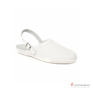 Сабо кожаные мужские с подошвой ПВХ белые (натуральная кожа)