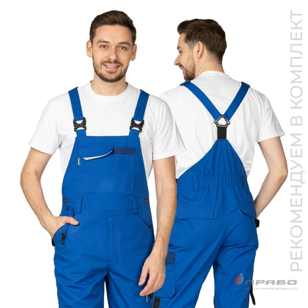 Полукомбинезон мужской «Сюрвейер Смарт» василёк/тёмно-синий. Артикул: 12940. #REGION_MIN_PRICE# в г. Омск