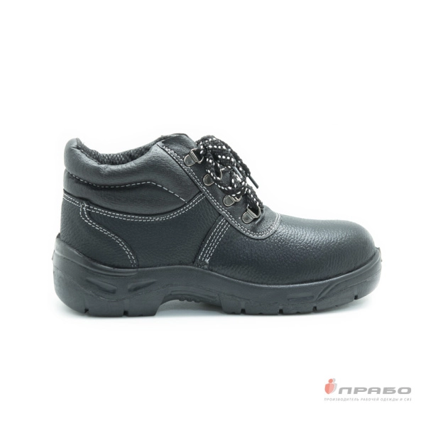Ботинки кожаные "Олимп" с подошвой ПУ и МП чёрные
