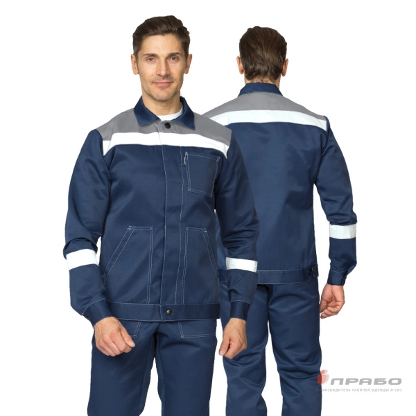 Костюм мужской «Пантеон 2 СОП» синий/серый (куртка и полукомбинезон). Артикул: Кос119с. #REGION_MIN_PRICE# в г. Уфа