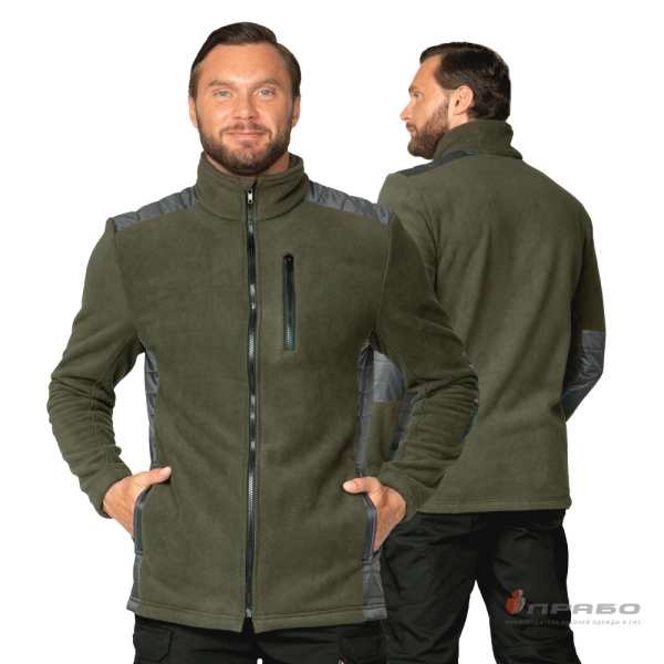 Куртка «Кеми» флисовая без капюшона хаки. Артикул: 10822. #REGION_MIN_PRICE#