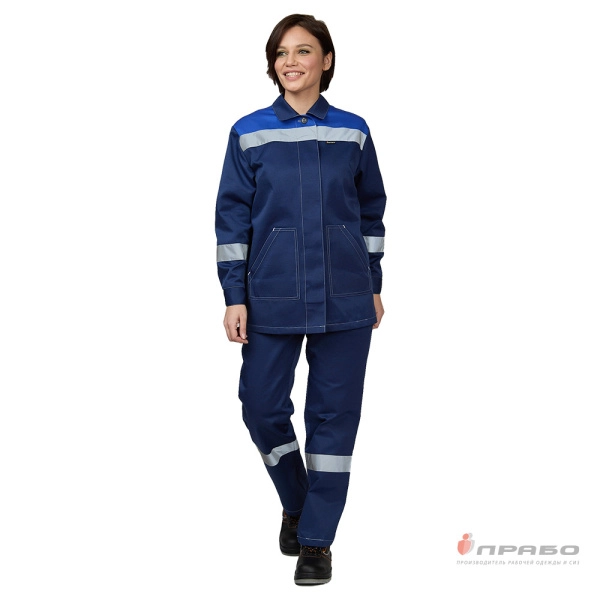 Костюм женский «Пантеон» синий/василёк (куртка и брюки). Артикул: Кос191. #REGION_MIN_PRICE# в г. Новосибирск