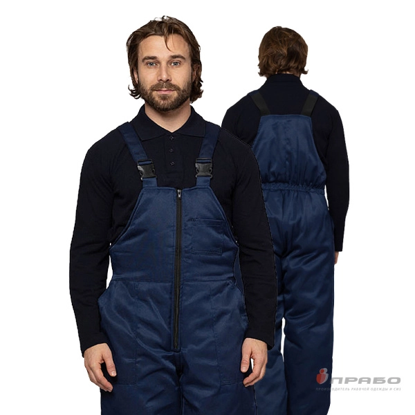 Полукомбинезон мужской утеплённый «Стандарт» синий. Артикул: Пол201. #REGION_MIN_PRICE# в г. Екатеринбург