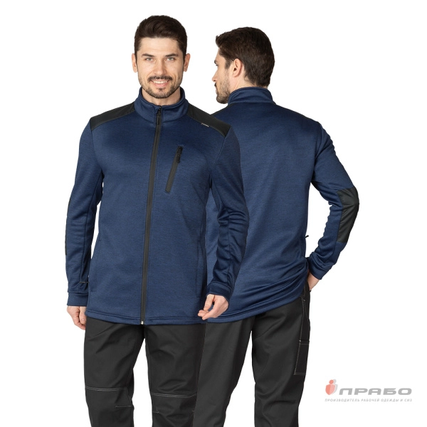 Куртка «Валма» трикотажная синий меланж/чёрный. Артикул: 10683. #REGION_MIN_PRICE#