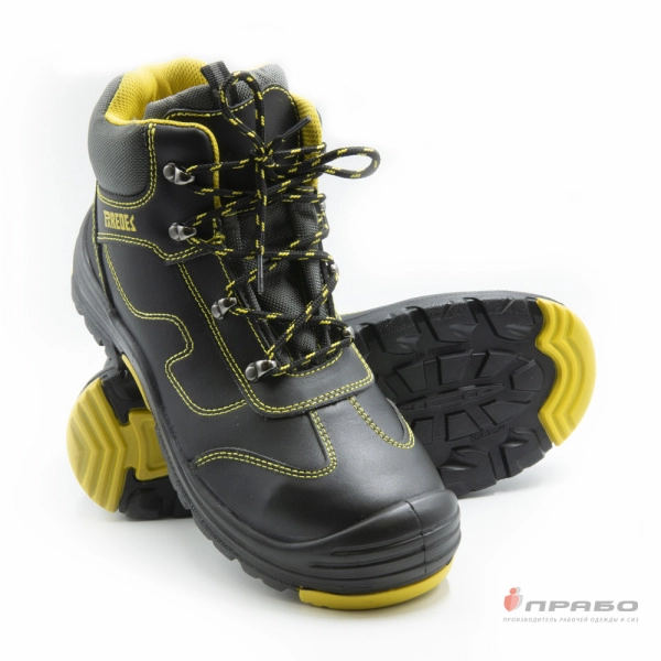 Ботинки Paredes "Нитро" с подошвой ПУ/нитрил с КП и АС чёрный/жёлтый