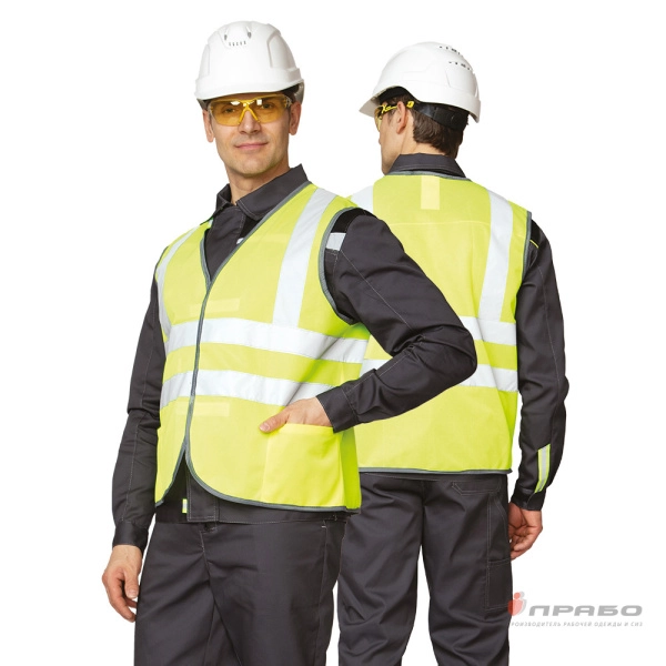 Жилет сигнальный «Спектр Лайт 3» лимонный на липкой ленте. Артикул: Жил108. #REGION_MIN_PRICE# в г. Новосибирск