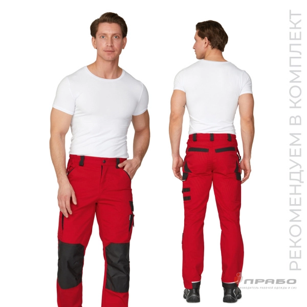Брюки мужские «Сюрвейер» красный/чёрный. Артикул: 10652. #REGION_MIN_PRICE# в г. Москва