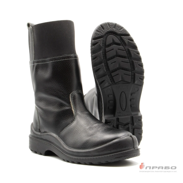 Сапоги литейщика «МС-38» с подошвой ПУ/нитрил и КП чёрные. Артикул: 11790. #REGION_MIN_PRICE# в г. Москва