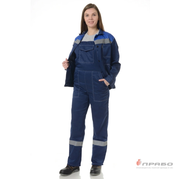 Костюм женский "Пантеон 2" синий/василёк (куртка и полукомбинезон)