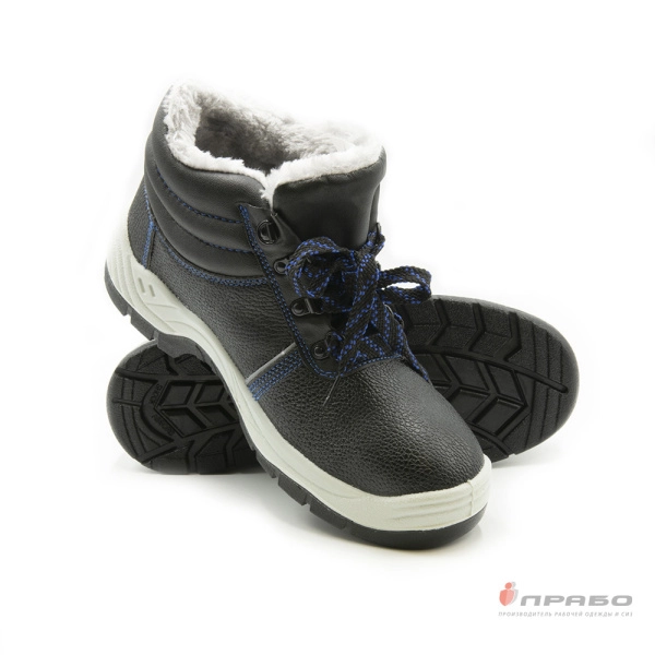 Ботинки рабочие утеплённые SJ8077-W с подошвой ПУ/ТПУ чёрные (искусственный мех)