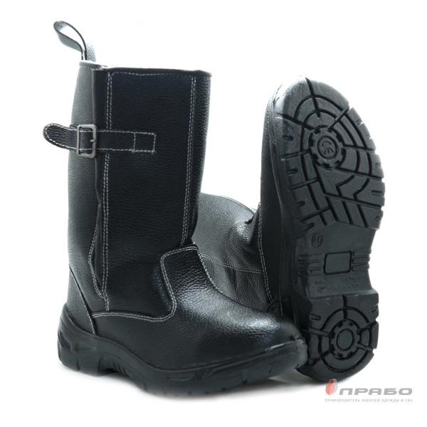 Сапоги утеплённые "Олимп" с подошвой ПУ чёрные (искусственный мех)