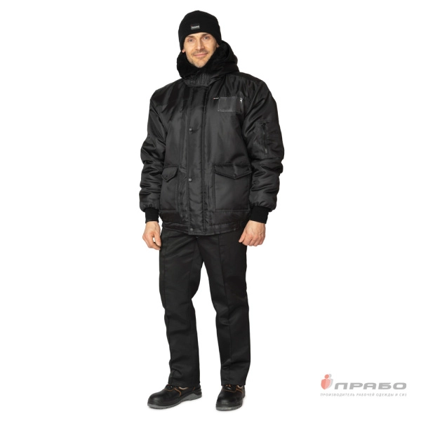 Куртка мужская утеплённая «Альфа» чёрная укороченная. Артикул: Охр203ч. #REGION_MIN_PRICE# в г. Уфа