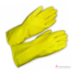 Перчатки хозяйственные из натурального латекса с хлопковым напылением. Артикул: Пер161. #REGION_MIN_PRICE#