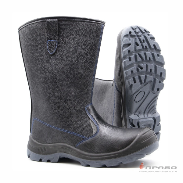 Сапоги кожаные «Викинг-16/1» с подошвой ПУ/ТПУ и МП чёрные. Артикул: Кож175. #REGION_MIN_PRICE# в г. Москва