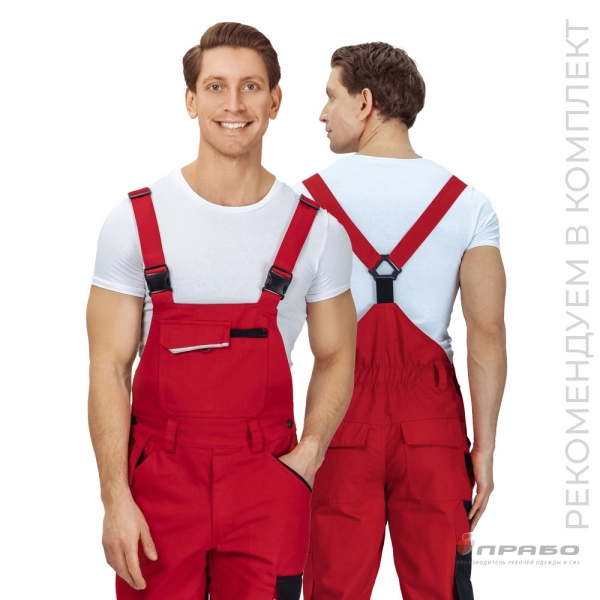 Полукомбинезон мужской «Сюрвейер» красный/чёрный. Артикул: 10653. #REGION_MIN_PRICE# в г. Уфа