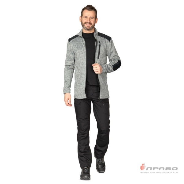Куртка «Валма» трикотажная серый меланж/чёрный. Артикул: 10683. #REGION_MIN_PRICE#