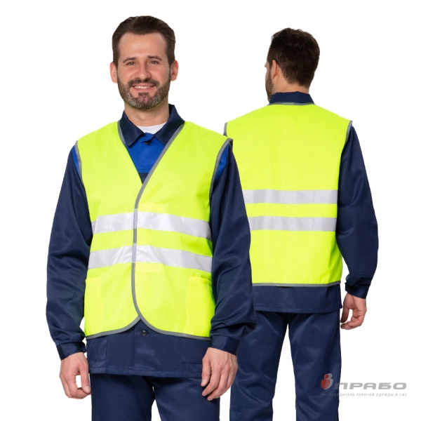 Жилет сигнальный «Спектр Лайт 1» лимонный с застёжкой на контактной ленте. Артикул: Жил106. #REGION_MIN_PRICE# в г. Екатеринбург