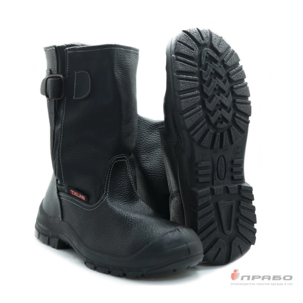 Сапоги кожаные "Вектор" c подошвой ПУ чёрные