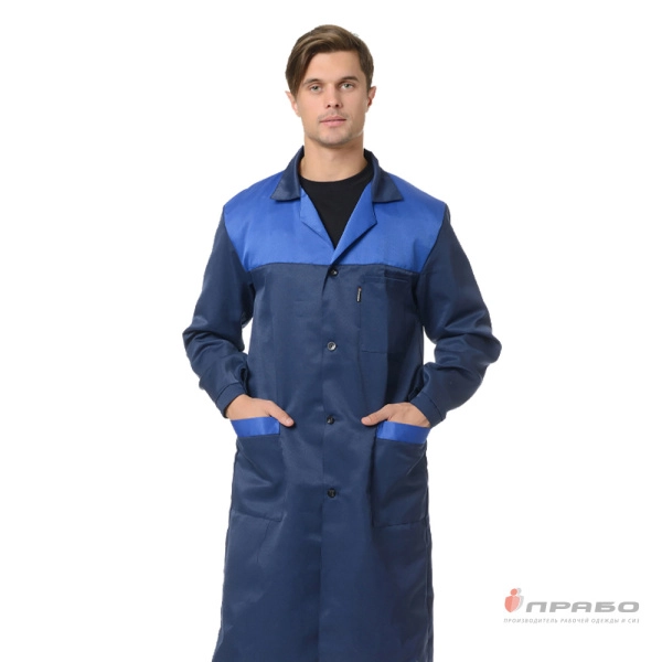 Халат рабочий мужской «Технолог» синий. Артикул: Хал103. #REGION_MIN_PRICE# в г. Москва