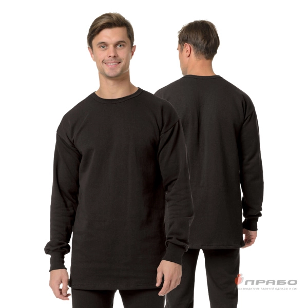 Белье утеплённое трикотажное чёрное, 200 г/м² (фуфайка). Артикул: Трик207. #REGION_MIN_PRICE#