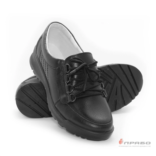 Полуботинки женские на подошве ПУ со шнурками чёрные. Артикул: Кож185. #REGION_MIN_PRICE# в г. Москва