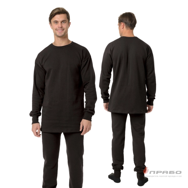 Белье утеплённое трикотажное чёрное, 200 г/м² (кальсоны). Артикул: Трик208. #REGION_MIN_PRICE#