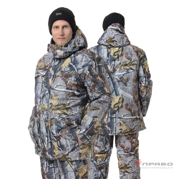 Костюм мужской утепленный "Универсал" КМФ осенний лес (куртка и полукомбинезон)