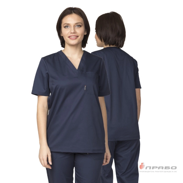 Костюм женский «Хирург» тёмно-синий (блузон и брюки). Артикул: М1109224-01. #REGION_MIN_PRICE# в г. Москва