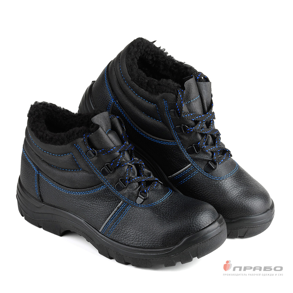 Ботинки «Олимп-14» с подошвой ПУ и МП чёрные (искусственный мех). Артикул: Кож227. Цена от 1 480,00 р. в г. Уфа