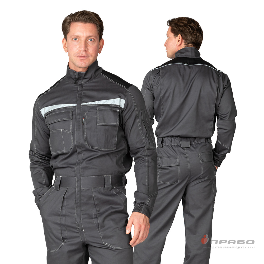 Комбинезон мужской летний «Профессионал» тёмно-серый/чёрный. Артикул: 11442. Цена от 3 880,00 р. в г. Новосибирск