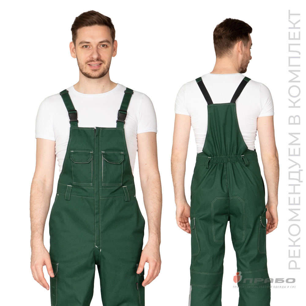 Полукомбинезон мужской летний «Эко-Труд» тёмно-зелёный. Артикул: 10589. Цена от 2 750,00 р. в г. Казань