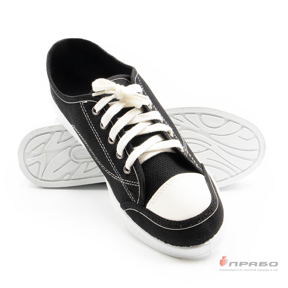 Туфли-кеды чёрные. Артикул: Кож196. Цена от 660,00 р. в г. Москва