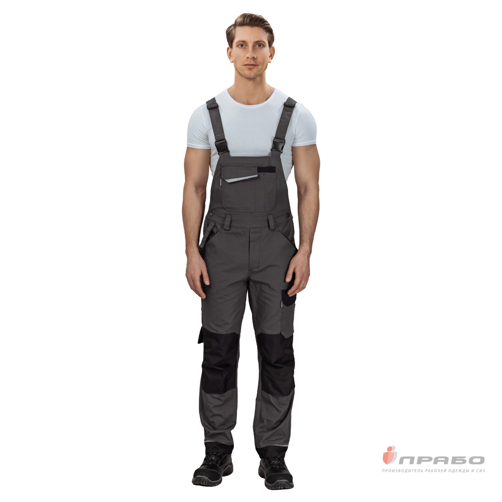 Полукомбинезон мужской «Сюрвейер» тёмно-серый/чёрный. Артикул: 10653. #REGION_MIN_PRICE# в г. Москва