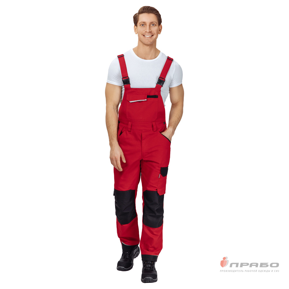 Полукомбинезон мужской «Сюрвейер» красный/чёрный. Артикул: 10653. #REGION_MIN_PRICE# в г. Москва