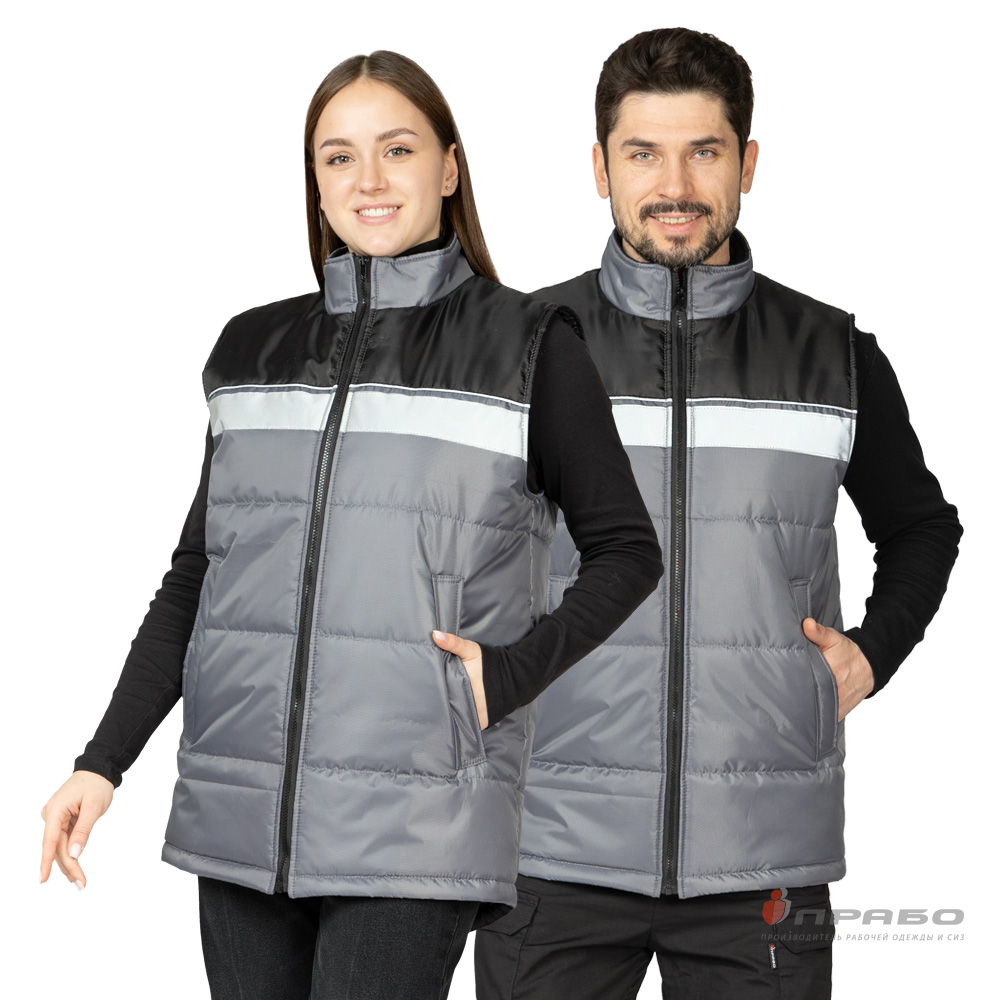 Жилет утеплённый «Свирь» тёмно-серый/чёрный. Артикул: 12949. Цена от 1 095,00 р. в г. Москва